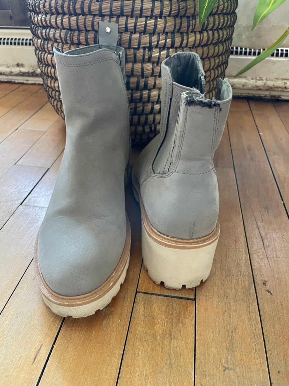 Maurices Gray Platform Chelsea Boots